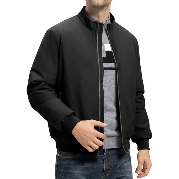 Men's Winter Lightweight Bomber Jackets Water Resistant Fall Casual Windbreakers